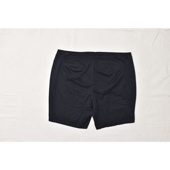 Lane Bryant Plus Size 26 Black Flat Front Chino Shorts Cotton Blend Solid Zip - Picture 8 of 8